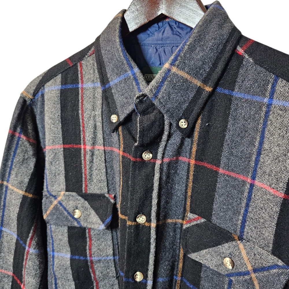 Vintage Boundary Waters Men's Plaid Wool Blend Shirt Jacket - Picture 3 of 6